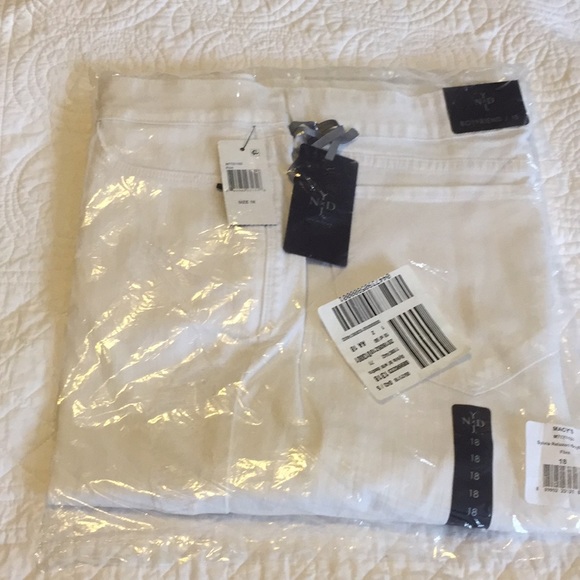 NYDJ Pants - NYDJ WHITE Sylvia Relaxed Boyfriend White Pants